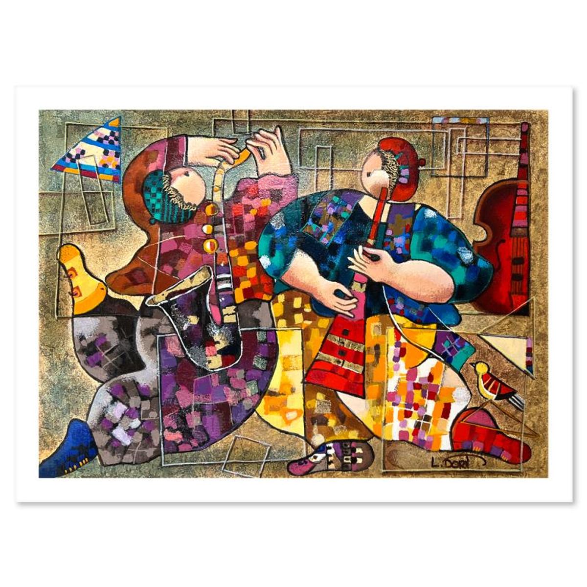 Dorit Levi, "Jazz Dancers" Limited Edition Serigraph, Hand Signed and Numbered with Letter of Authenticity.