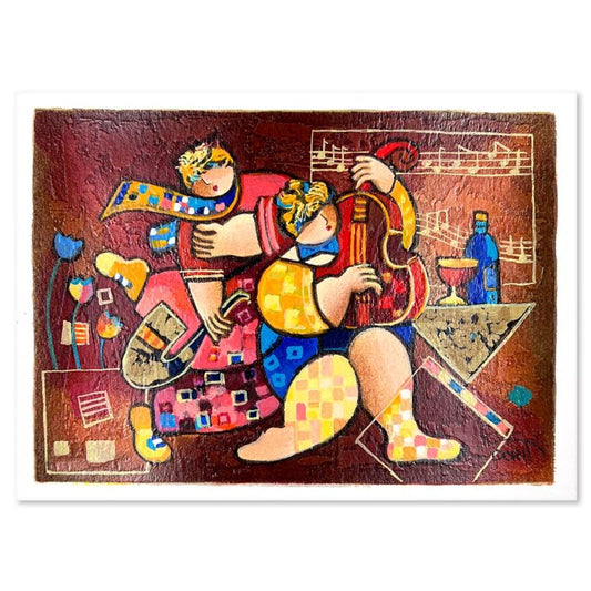 Dorit Levi, "Merry Music" Limited Edition Serigraph, Numbered and Hand Signed with Letter of Authenticity.