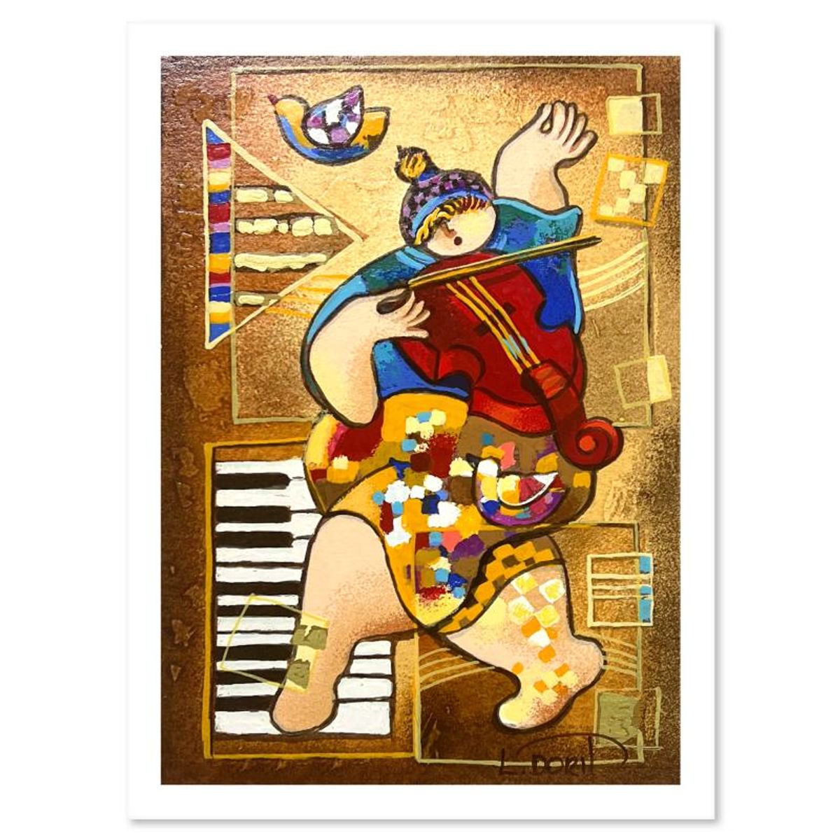 Dorit Levi, "Dancing on Bars" Limited Edition Serigraph, Numbered and Hand Signed with Letter of Authenticity.