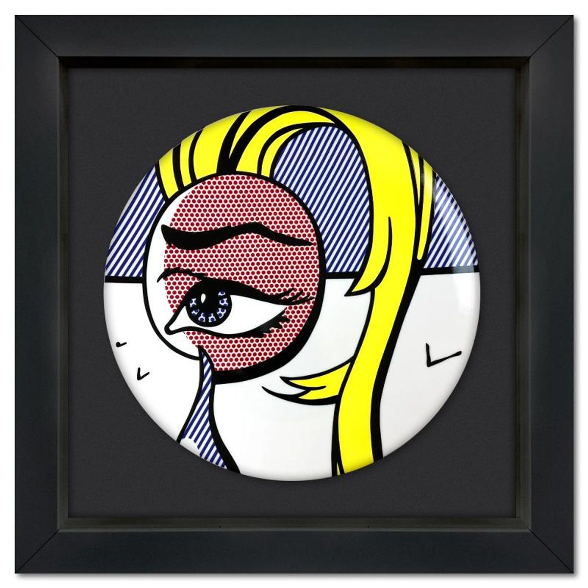 Roy Lichtenstein (1923-1997), "Girl with Tear" Framed Limoges Porcelain Plate.