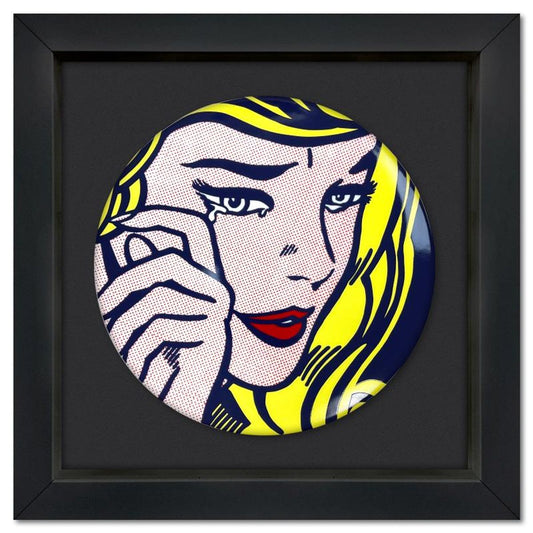 Roy Lichtenstein (1923-1997), "Crying Girl" Framed Limoges Porcelain Plate.