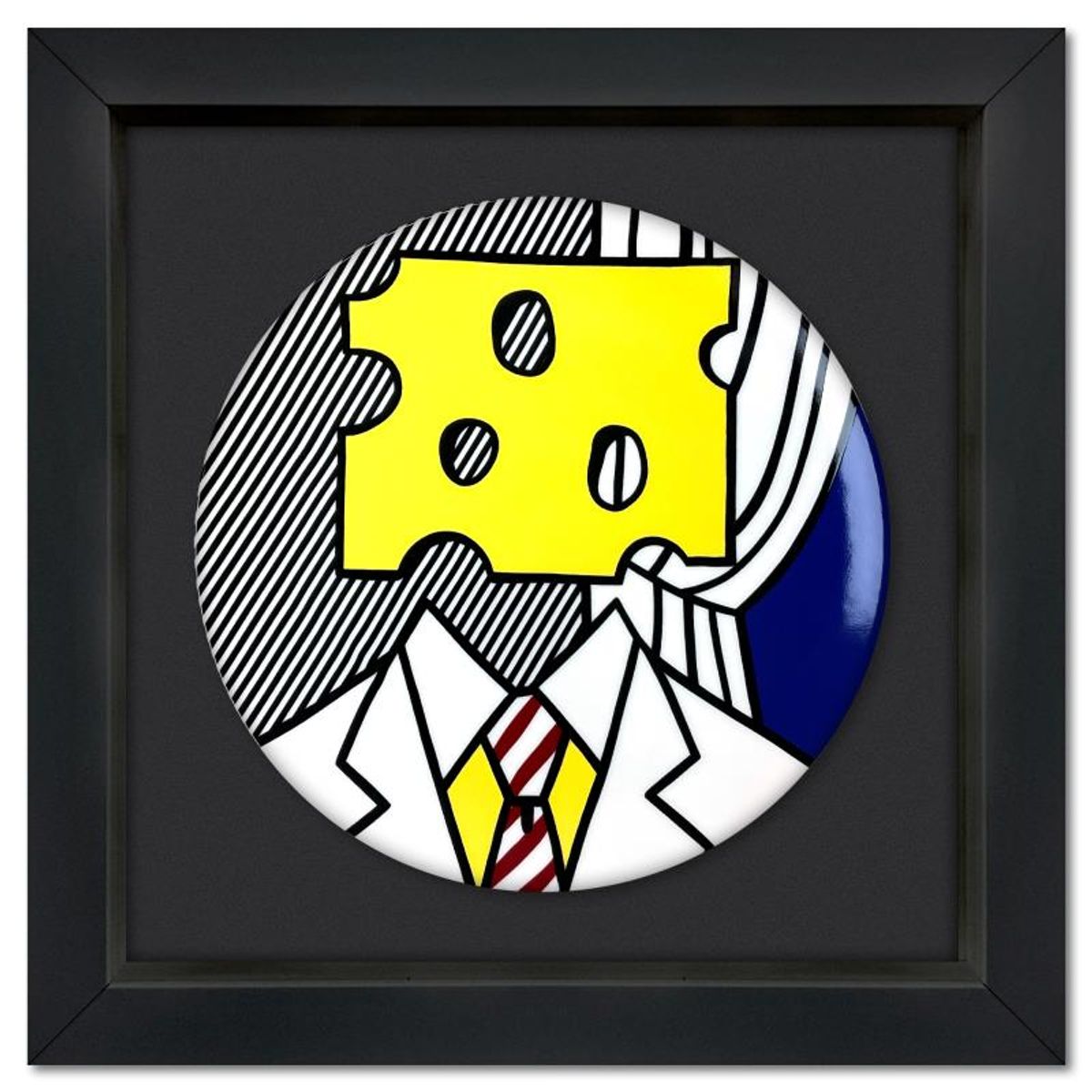 Roy Lichtenstein (1923-1997), "Portrait" Framed Limoges Porcelain Plate.