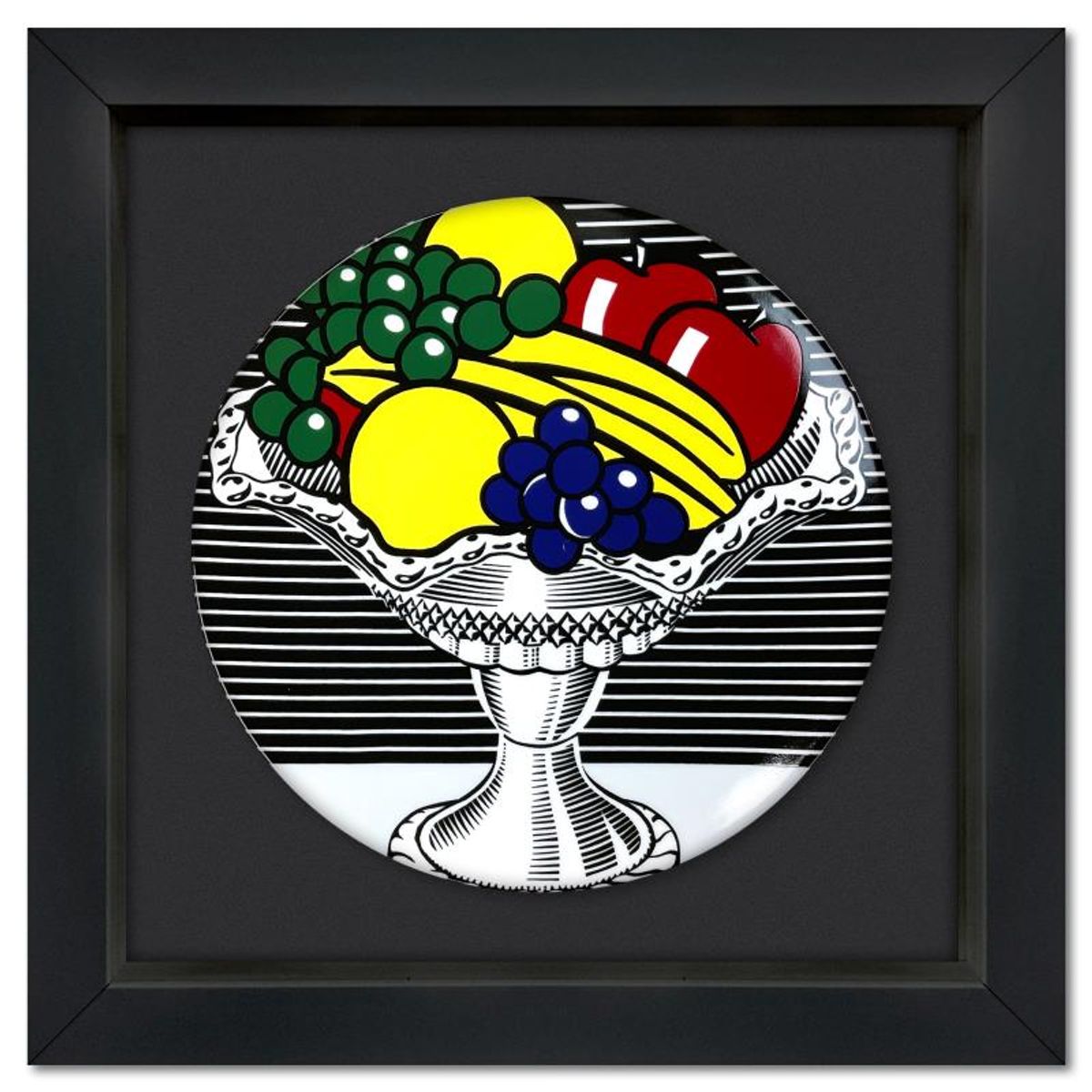Roy Lichtenstein (1923-1997), "Still Life with Crystal Bowl" Framed Limoges Porcelain Plate.