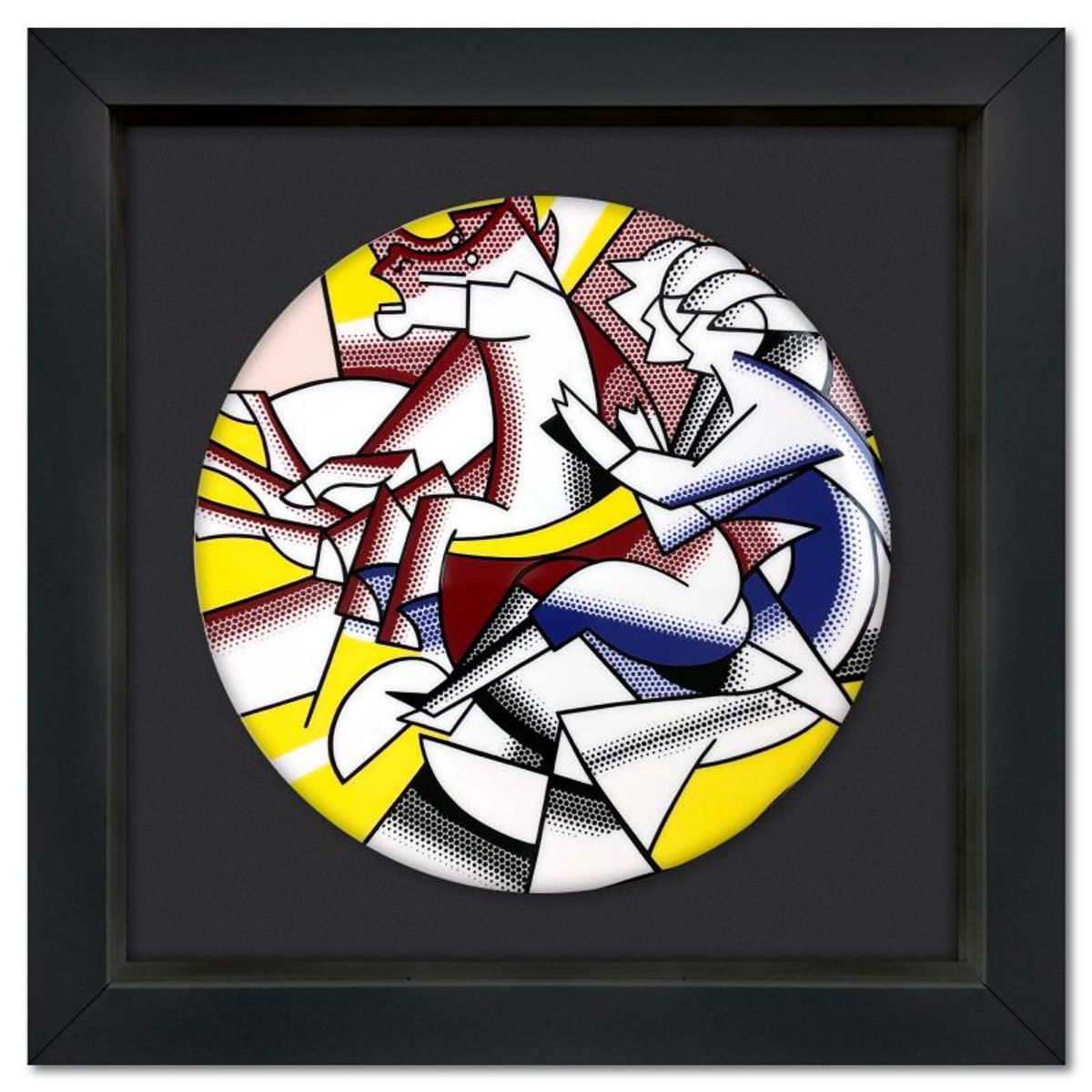 Roy Lichtenstein (1923-1997), "The Red Horseman" Framed Limoges Porcelain Plate.