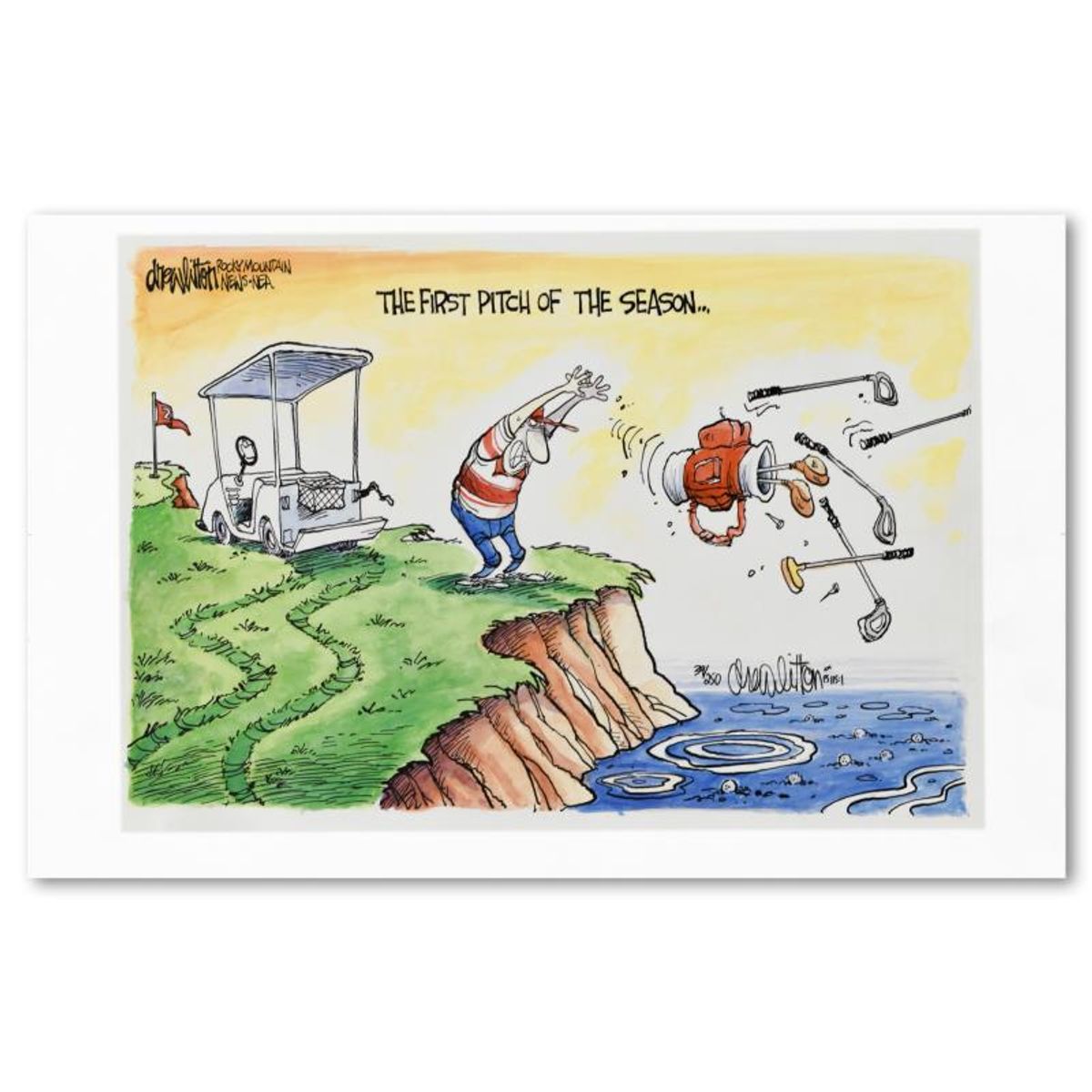 Drew Litton, "The First Pitch of the Season" Limited Edition Lithograph, Numbered and Hand Signed with Letter of Authenticity