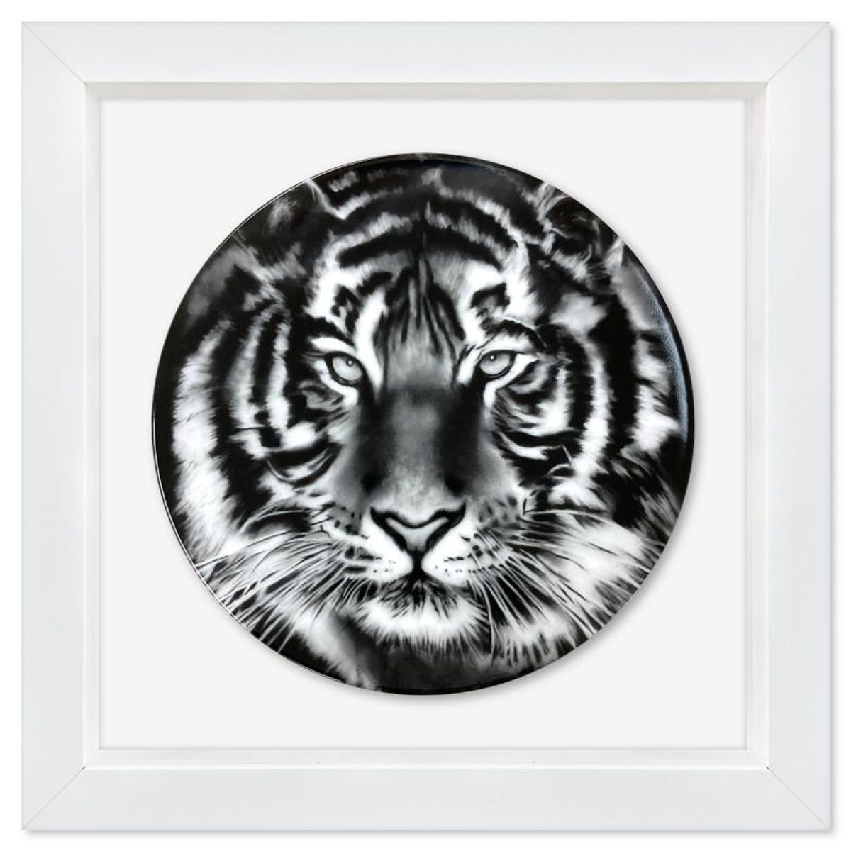 Robert Longo, "Tiger" Framed Limoges Porcelain Plate.