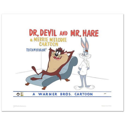 Dr. Devil & Mr. Hare Limited Edition Giclee from Warner Bros., Numbered with Hologram Seal and Certificate of Authenticity.
