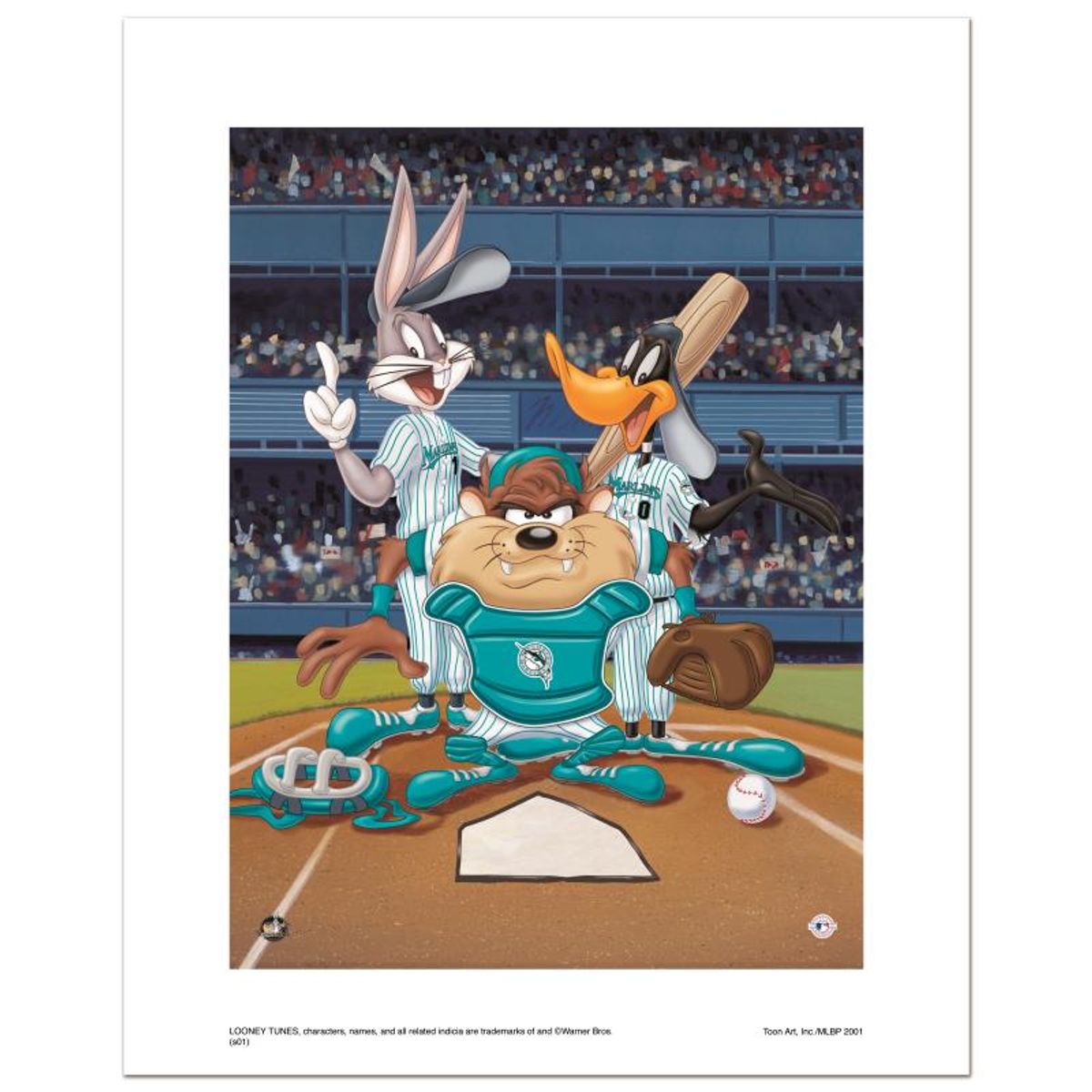 At the Plate (Marlins) Numbered Limited Edition Giclee from Warner Bros. with Certificate of Authenticity.
