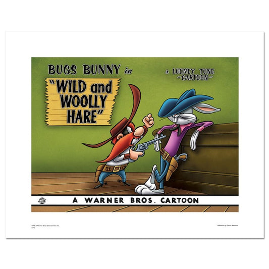 Wild and Wooly, Bugs Fence Numbered Limited Edition Giclee from Warner Bros. with Certificate of Authenticity.
