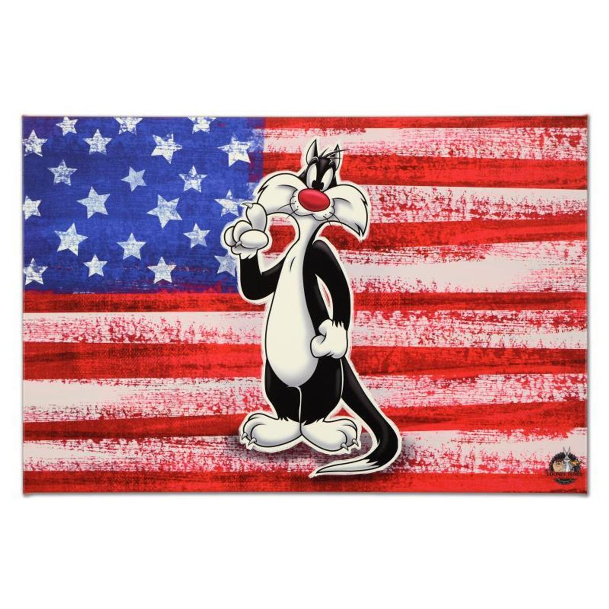 Looney Tunes, "Patriotic Series: Sylvester" Numbered Limited Edition on Canvas with COA. This piece comes Gallery Wrapped.