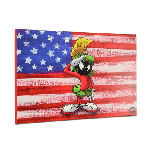 Looney Tunes, "Patriotic Series: Marvin" Numbered Limited Edition on Canvas with COA. This piece comes Gallery Wrapped.