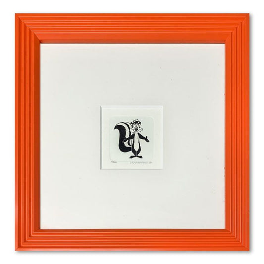 Pepe le Pew Framed Limited Edition Etching with Hand-Tinted Color and Numbered.