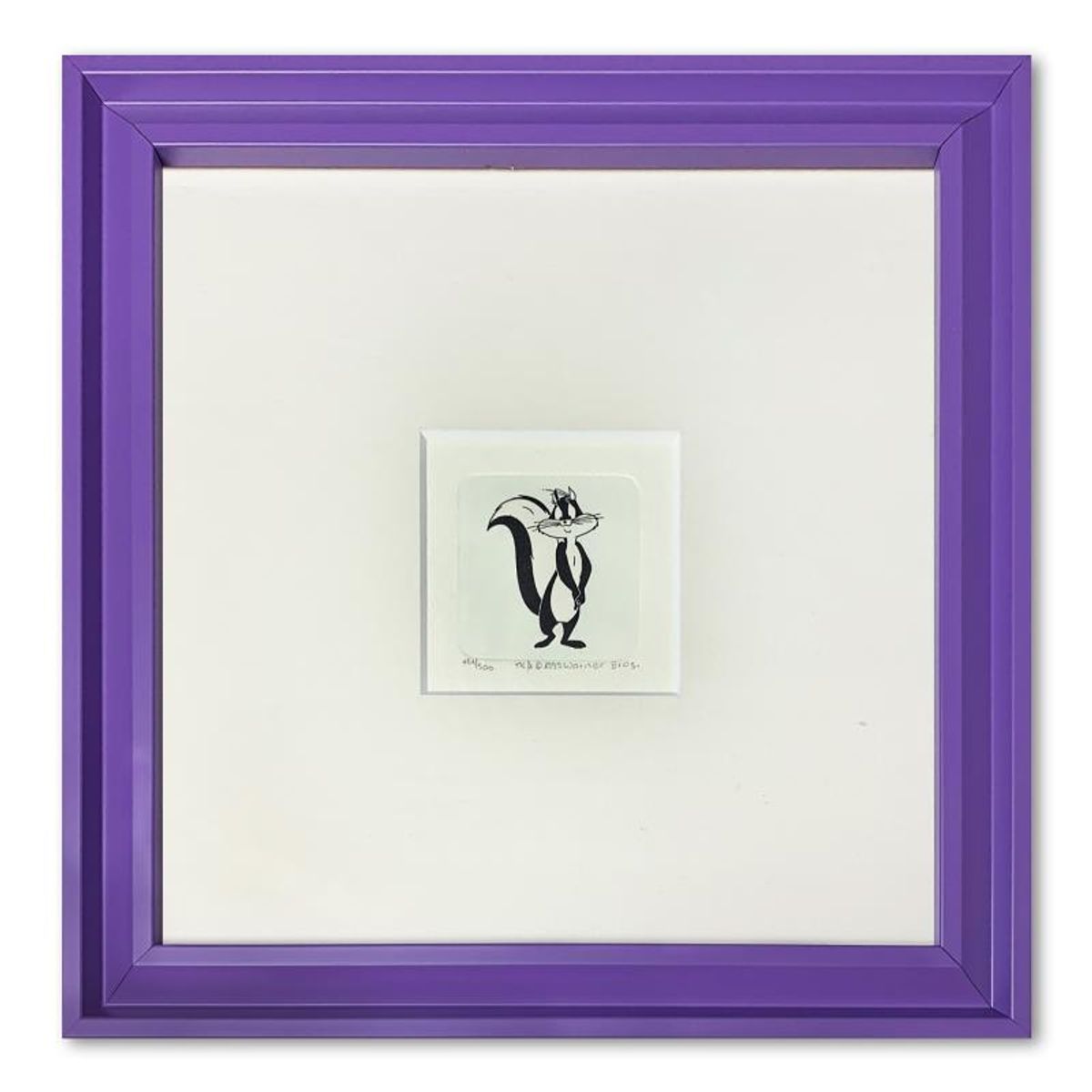 Penelope Pussycat Framed Limited Edition Etching with Hand-Tinted Color and Numbered.