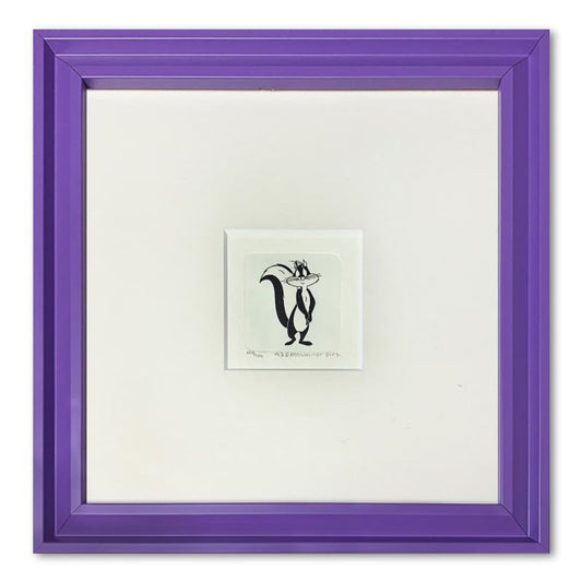 Penelope Pussycat Framed Limited Edition Etching with Hand-Tinted Color and Numbered.