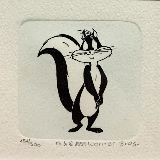 Penelope Pussycat Framed Limited Edition Etching with Hand-Tinted Color and Numbered.