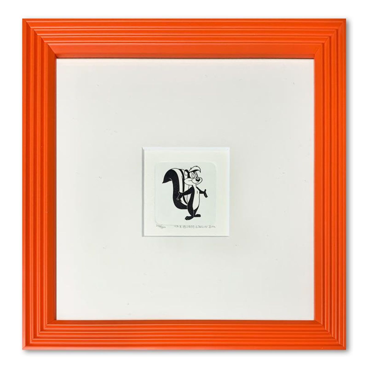 Pepe le Pew Framed Limited Edition Etching with Hand-Tinted Color and Numbered.