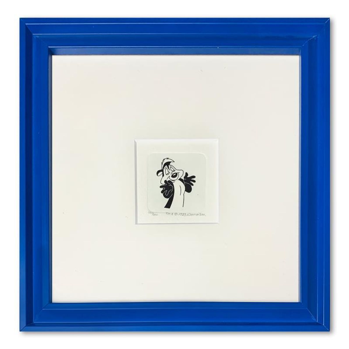 Pepe le Pew Framed Limited Edition Etching with Hand-Tinted Color and Numbered.