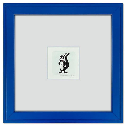 Pepe le Pew Framed Limited Edition Etching with Hand Tinted Color from Warner Bros., Numbered with Letter of Authenticity