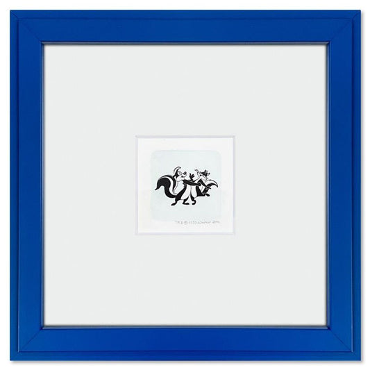 Pepe Le Pew & Penelope Pussycat Framed Limited Edition Etching with Hand Tinted Color from Warner Bros., Numbered with Letter of Authenticity