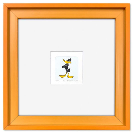 Daffy Duck (Arms Crossed) Framed Limited Edition Etching with Hand Tinted Color from Warner Bros., Numbered with Letter of Authenticity