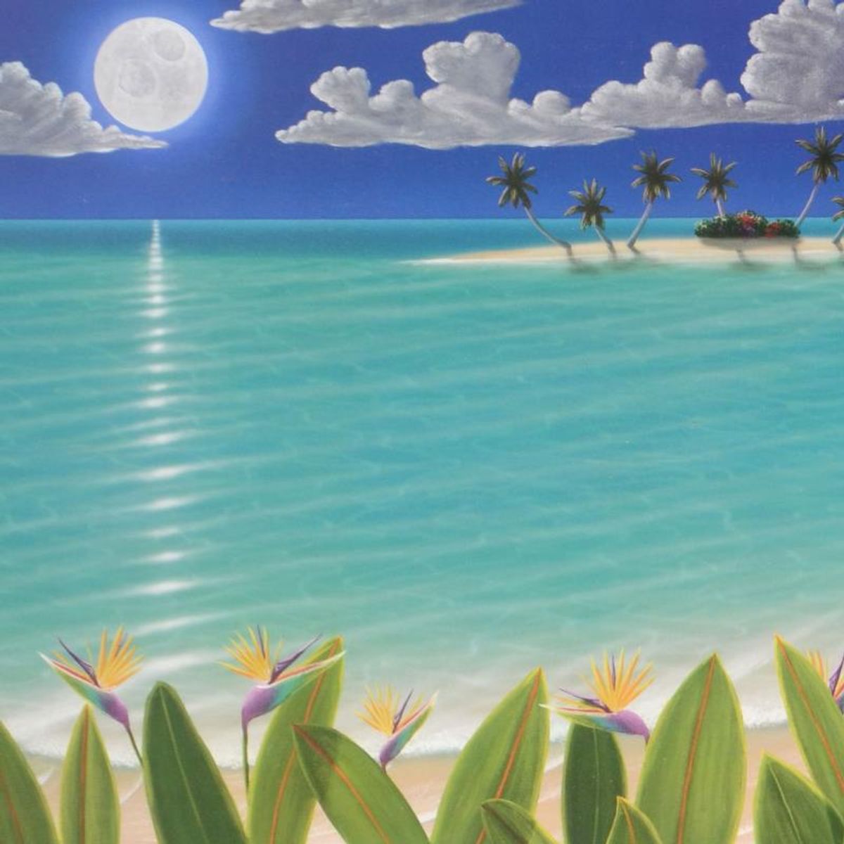 Dan Mackin, "Birds In The Moonlight" Limited Edition Lithograph, Numbered and Hand Signed with Letter of Authenticity.