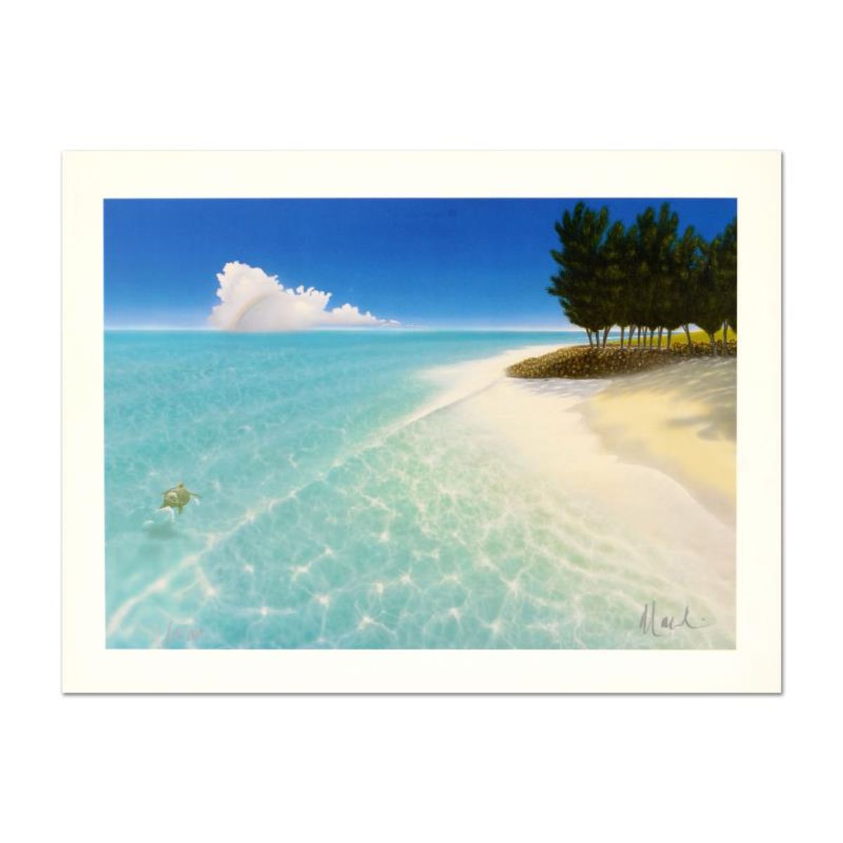 Dan Mackin, "Afternoon Swim" Limited Edition Lithograph, Numbered and Hand Signed with Letter of Authenticity.