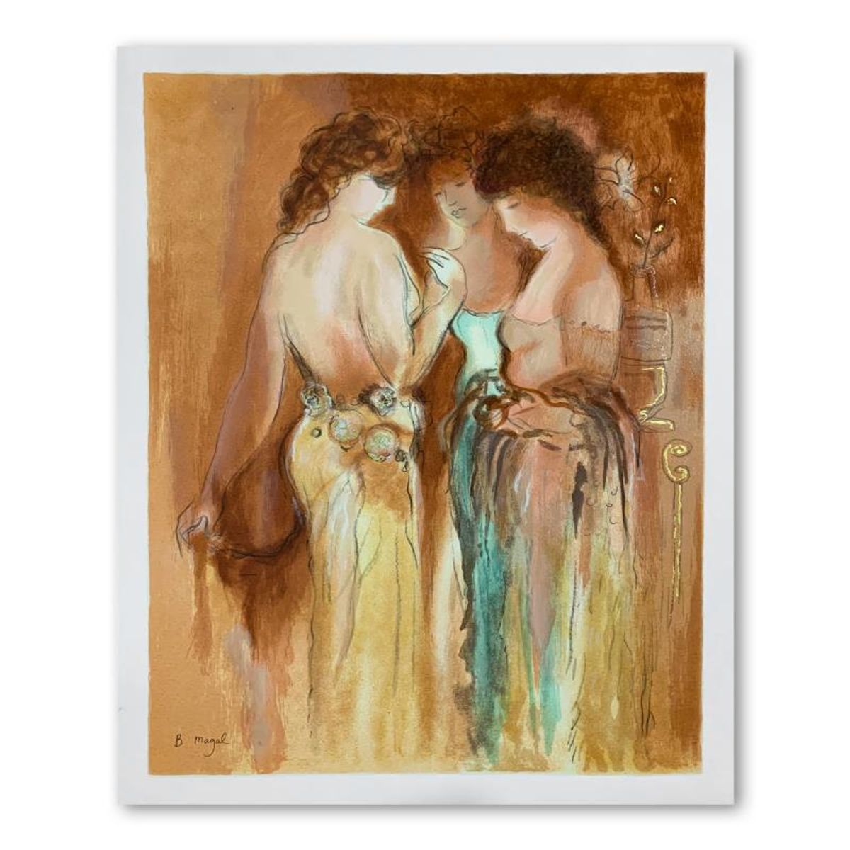 Batia Magal, "High Class Party" Hand Signed Limited Edition Serigraph on Paper with Letter of Authenticity.