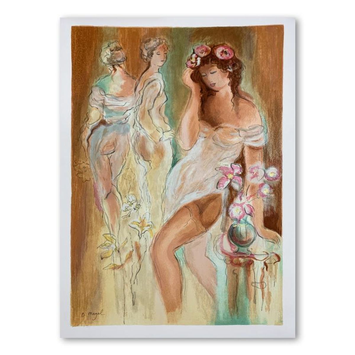 Batia Magal, "Sexuality" Hand Signed Limited Edition Serigraph on Paper with Letter of Authenticity.