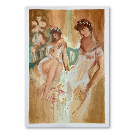 Batia Magal, "Sister" Hand Signed Limited Edition Serigraph on Paper with Letter of Authenticity.