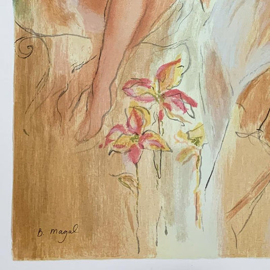 Batia Magal, "Sister" Hand Signed Limited Edition Serigraph on Paper with Letter of Authenticity.