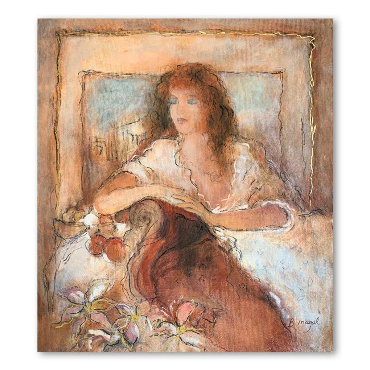 Batia Magal, "Eternal Moment" Hand Signed Limited Edition Serigraph on Paper with Letter of Authenticity.