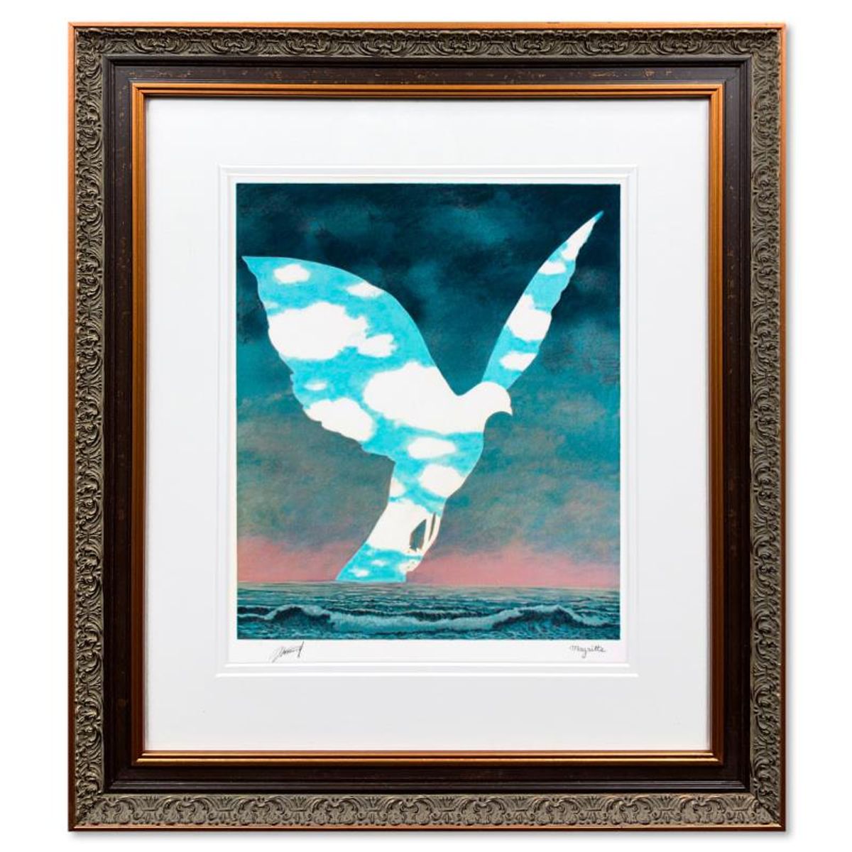 Rene Magritte (1898-1967), "La Grande Famille" Framed Limited Edition Lithograph with Letter of Authenticity.