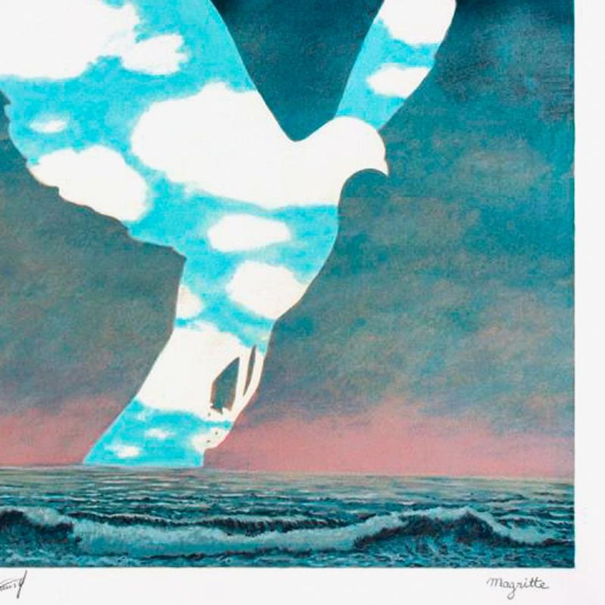 Rene Magritte (1898-1967), "La Grande Famille" Framed Limited Edition Lithograph with Letter of Authenticity.