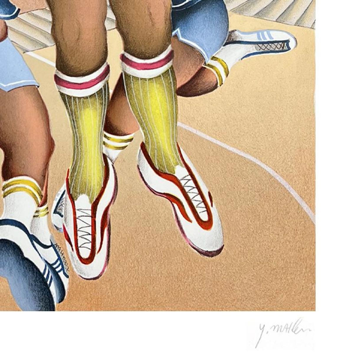 Yuval Mahler, "Basketball" Limited Edition Serigraph, Numbered and Hand Signed with Letter of Authenticity.