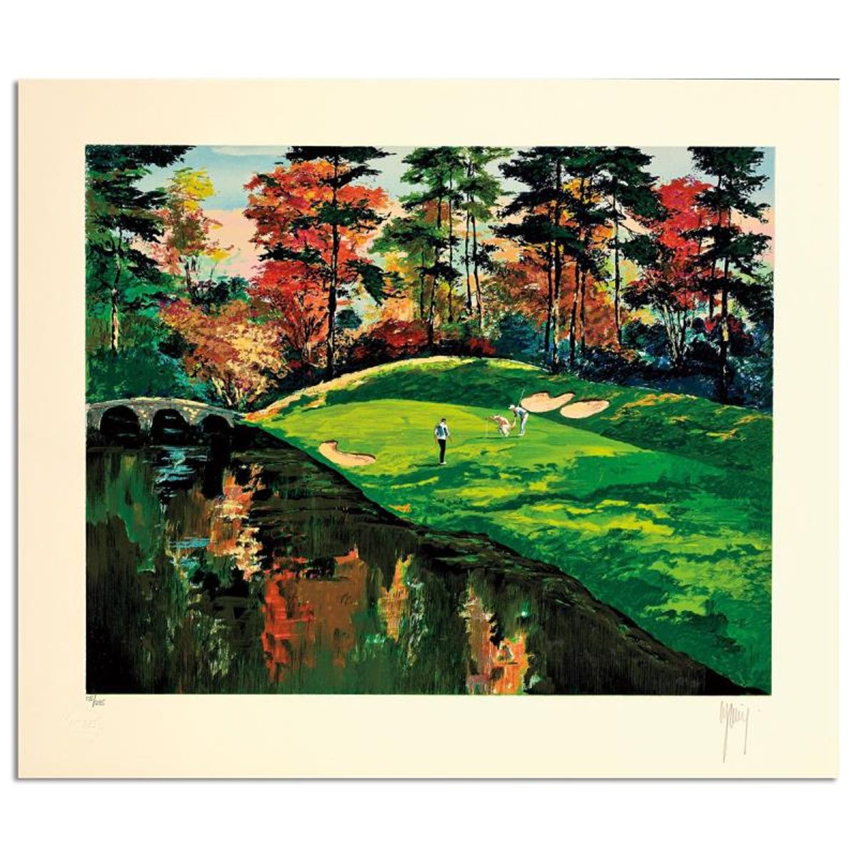 Mark King (1931-2014), "Augusta #12 In The Fall" Hand Signed Limited Edition Serigraph with Letter of Authenticity.