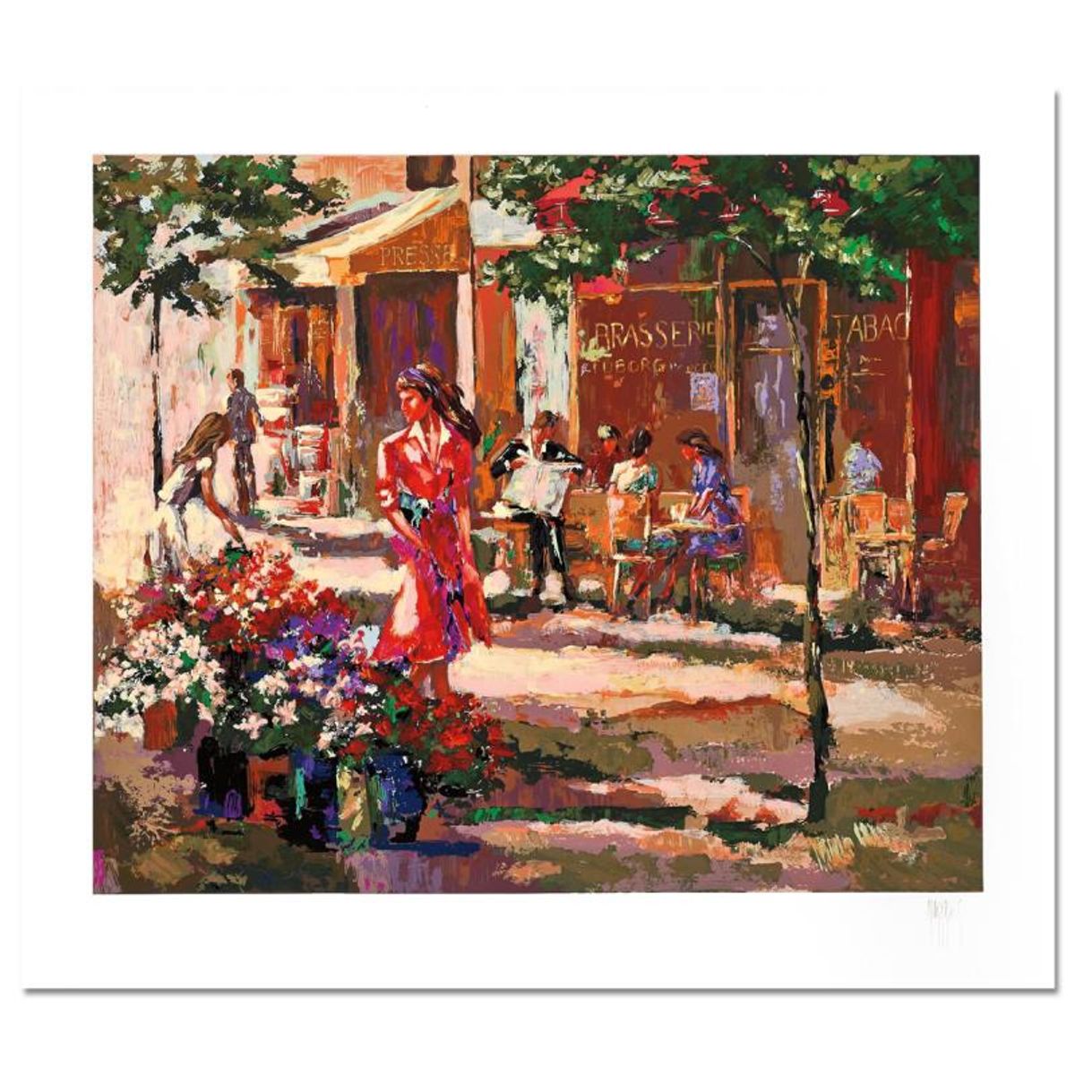 Mark King (1931-2014), "Brasserie" Hand Signed Limited Edition Serigraph with Letter of Authenticity.