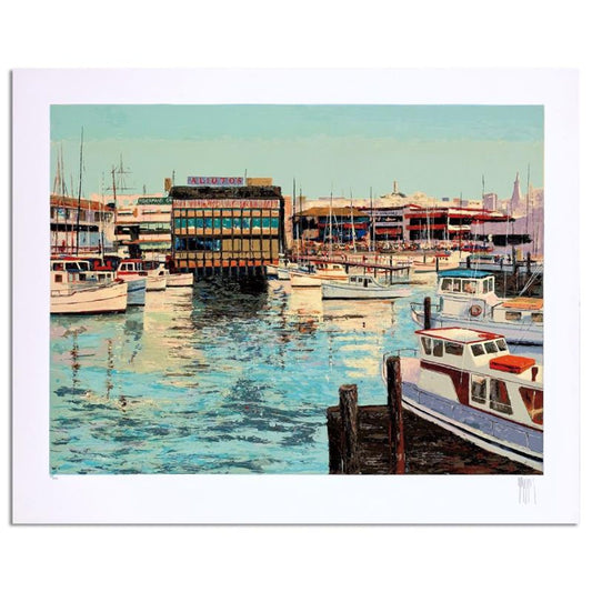 Mark King (1931-2014), "Fisherman's Wharf" Hand Signed Limited Edition Serigraph with Letter of Authenticity.