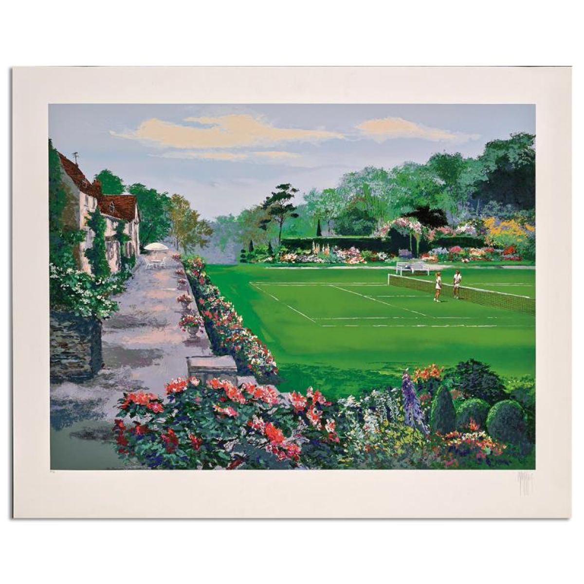 Mark King (1931-2014), "Lawn Tennis" Hand Signed Limited Edition Serigraph with Letter of Authenticity.