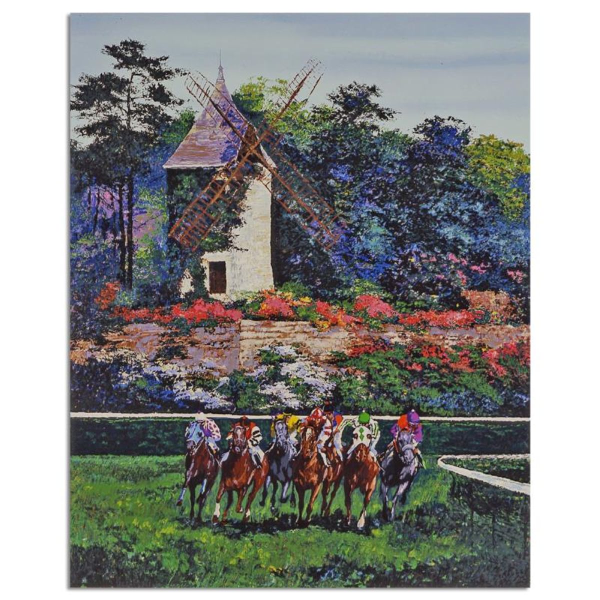 Mark King (1931-2014), "Long Champs Viux Moulin Turing" Hand Signed Limited Edition Serigraph with Letter of Authenticity.