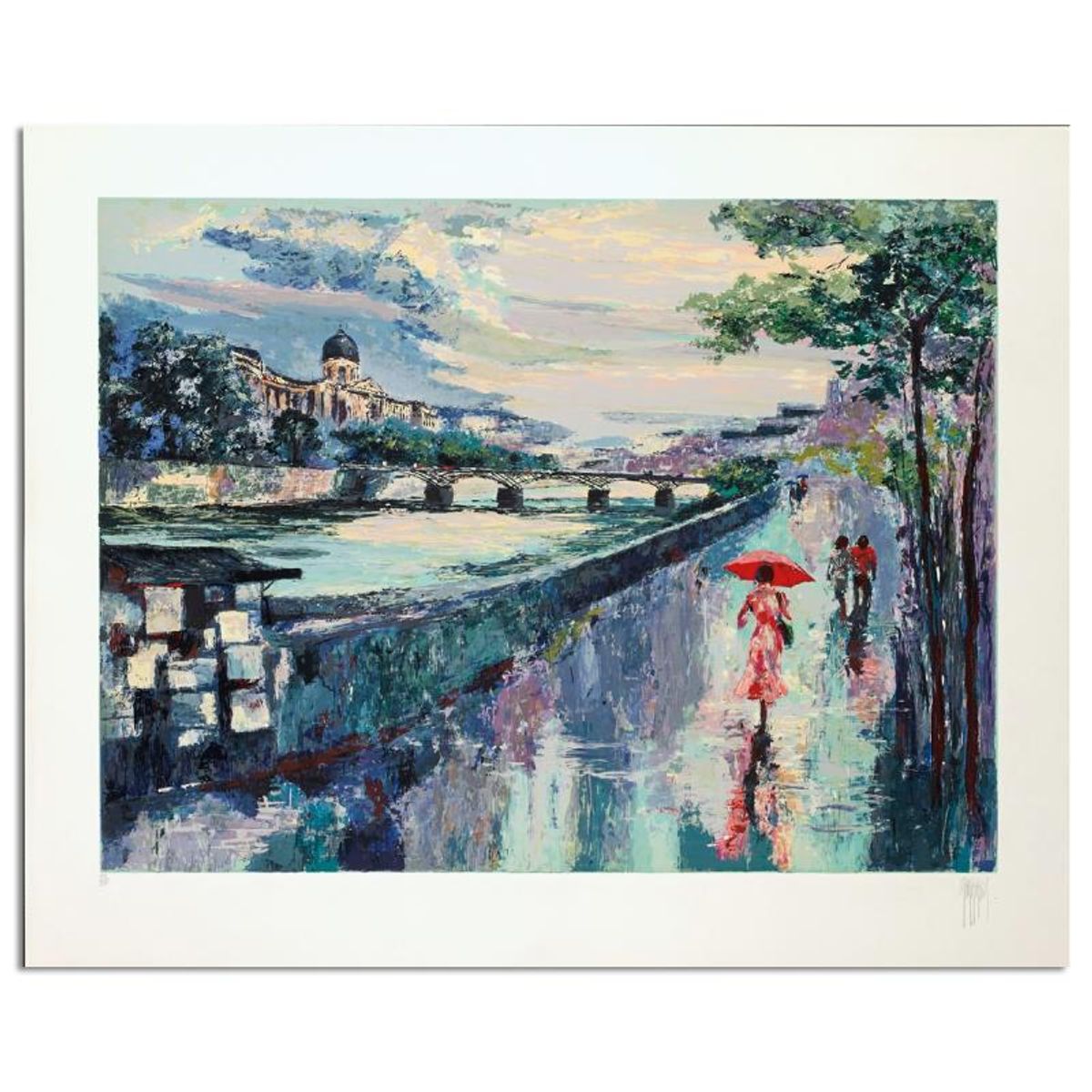 Mark King (1931-2014), "Pont Des Artes" Hand Signed Limited Edition Serigraph with Letter of Authenticity.