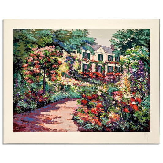 Mark King (1931-2014), "Roses At Giverny" Hand Signed Limited Edition Serigraph with Letter of Authenticity.