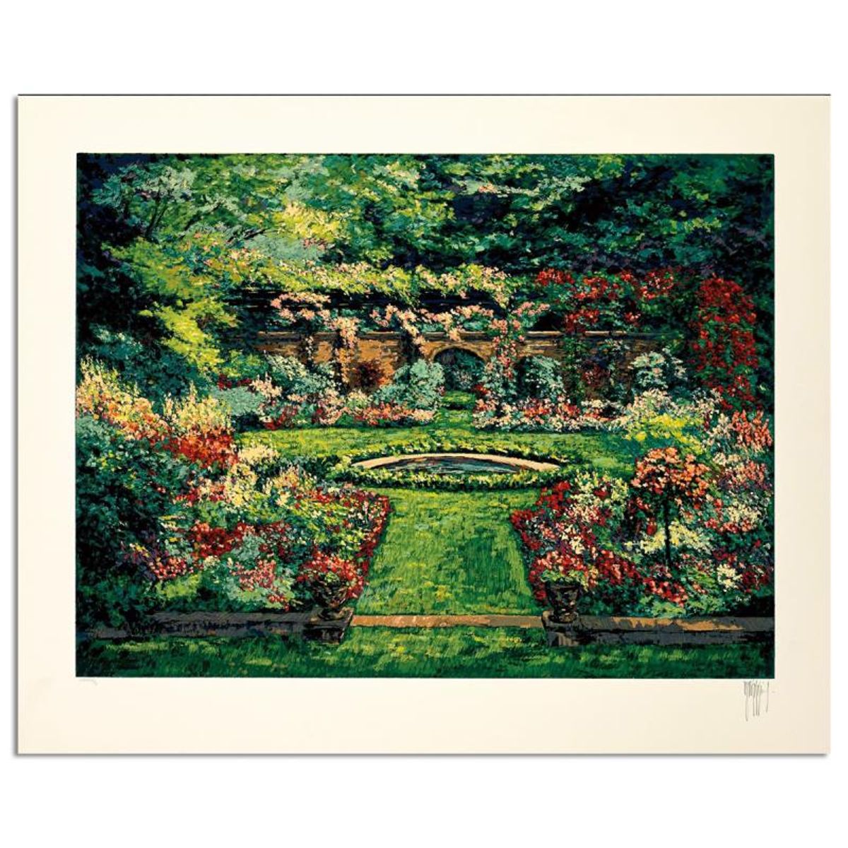 Mark King (1931-2014), "Summer Rose Garden" Hand Signed Limited Edition Serigraph with Letter of Authenticity.