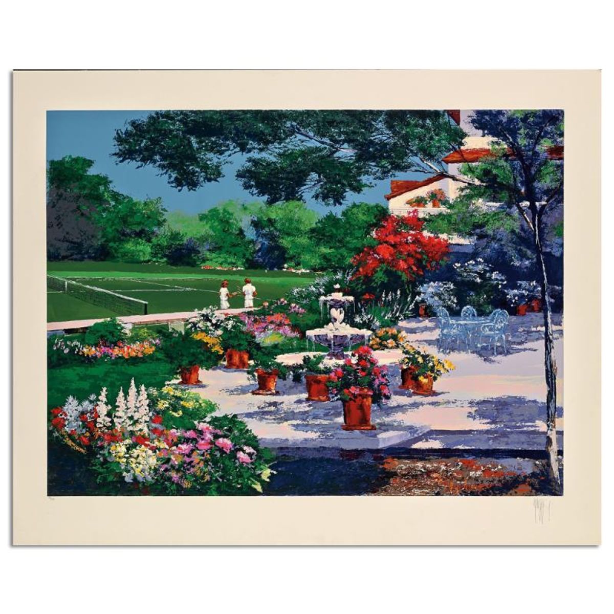 Mark King (1931-2014), "Tennis Landscape" Hand Signed Limited Edition Serigraph with Letter of Authenticity.