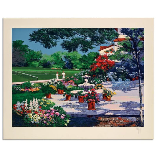 Mark King (1931-2014), "Tennis Landscape" Hand Signed Limited Edition Serigraph with Letter of Authenticity.