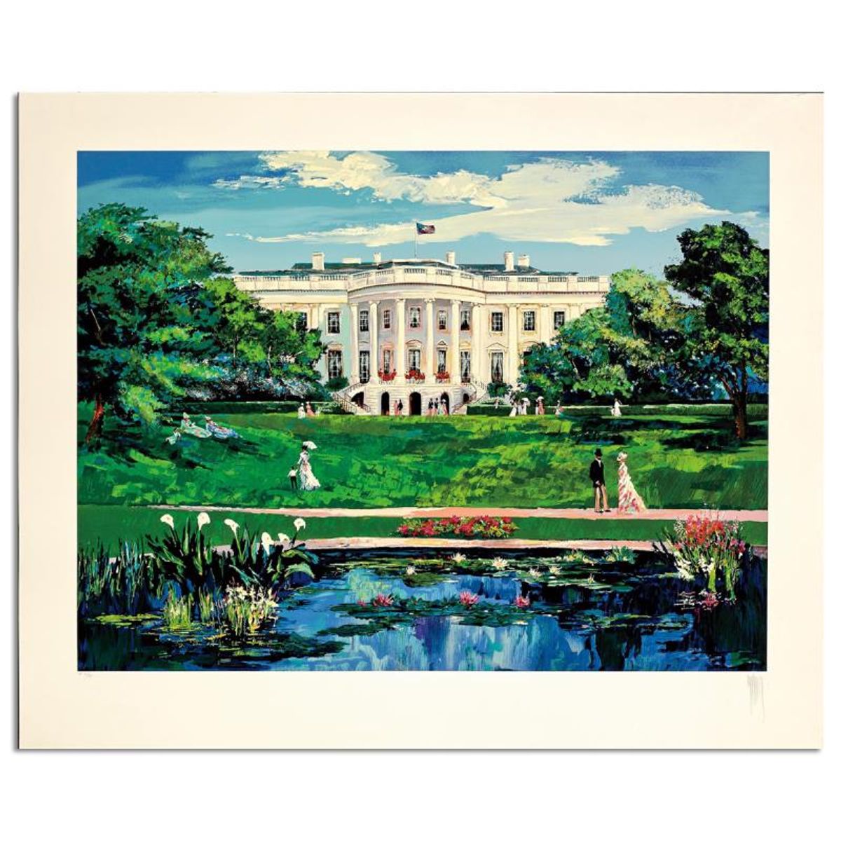 Mark King (1931-2014), "The White House" Hand Signed Limited Edition Serigraph with Letter of Authenticity.