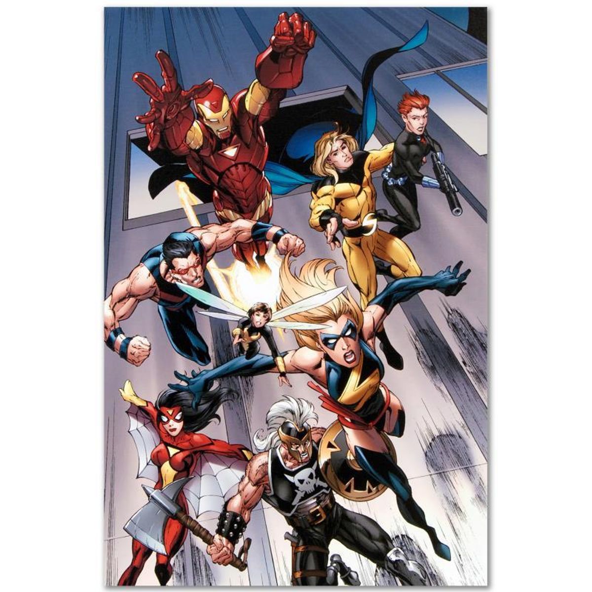 Marvel Comics "The Mighty Avengers #7" Numbered Limited Edition Giclee on Canvas by Mark Bagley with COA.