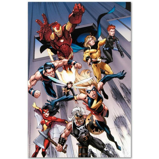 Marvel Comics "The Mighty Avengers #7" Numbered Limited Edition Giclee on Canvas by Mark Bagley with COA.
