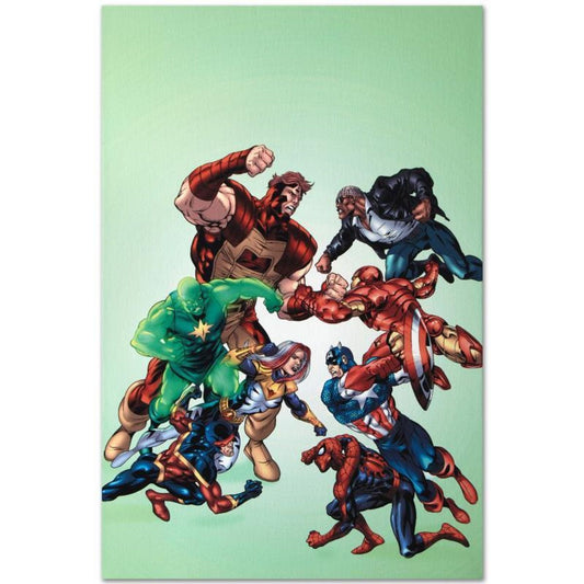 Marvel Comics "New Thunderbolts #3" Numbered Limited Edition Giclee on Canvas by Tom Grummett with COA.