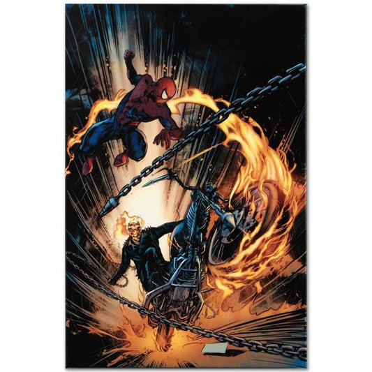 Marvel Comics "Amazing Spider-Man/Ghost Rider: Motorstorm #1" Numbered Limited Edition Giclee on Canvas by Roberto De La Torre with COA.
