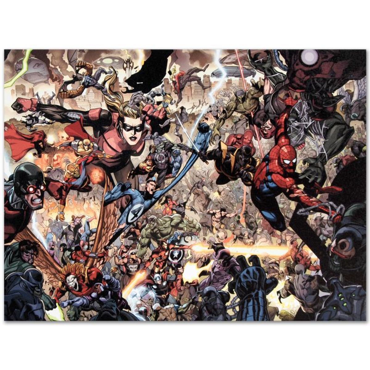Marvel Comics "Secret Invasion #7" Numbered Limited Edition Giclee on Canvas by Leinil Francis Yu with COA.
